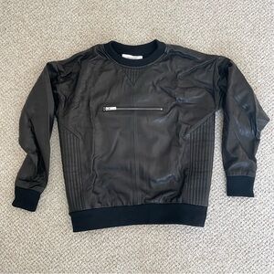 NEW Women’s ASH Black 100% Lamb Leather shirt with Zipper Detail